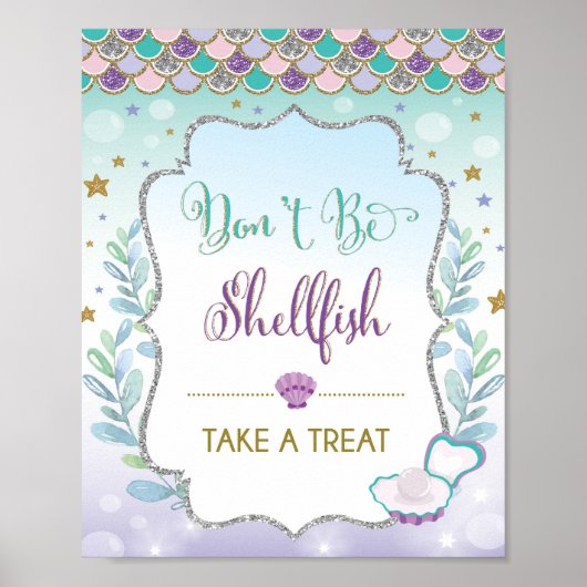 Wees Niet Gelijkmatig Zeemeermin Favorieten Bord N Poster (Voorkant)