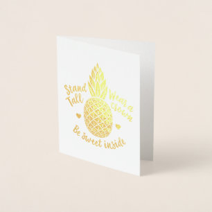 Wees niet gezoet in ananas Gold Foil Note Card Folie Kaarten