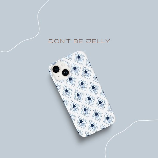 Wees niet jelly Blue Jellyfish Damask Case-Mate iPhone Case