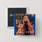 Wees niet kippenstem! vierkant knop vierkante button 5,1 cm (Voorkant /achterkant)