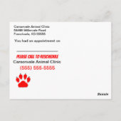 Wees niet lui Afspraak Briefkaart gemist (Achterkant)