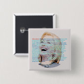 Wees niet misleid door Hillary Vierkante Button 5,1 Cm (Voorkant /achterkant)