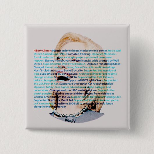 Wees niet misleid door Hillary Vierkante Button 5,1 Cm (Voorkant)