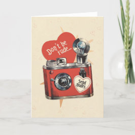 WEES NIET ONBESCHOFT - ondeugende retro Valentijns Feestdagen Kaart