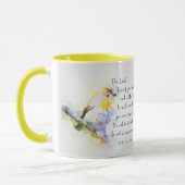 Wees niet ontmoedigd, aquarel vogel mok (Links)