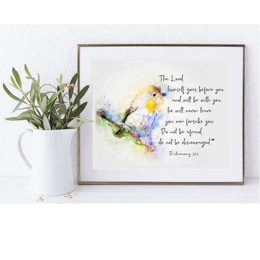 Wees niet ontmoedigd, aquarel vogel poster