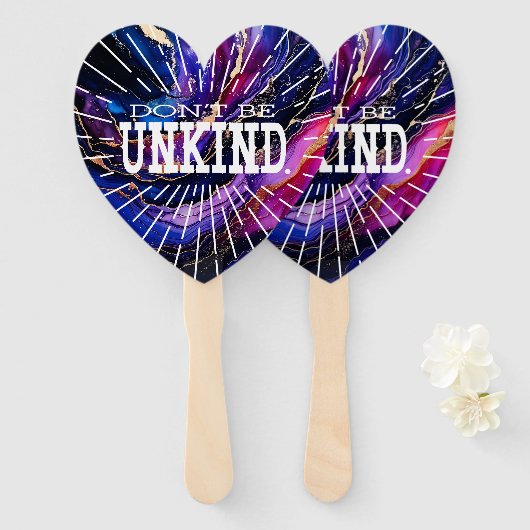 Wees niet onvriendelijk handwaaier (Voorkant en achterkant)