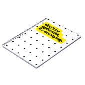 Wees niet optimistisch, grappig gezegde notitieboe notitieboek (Linkerzijde)