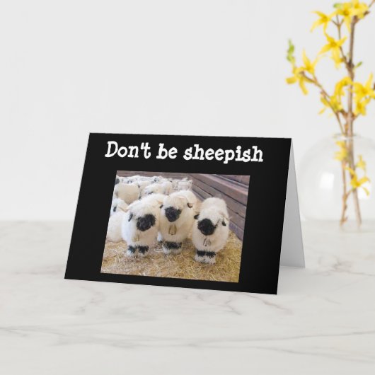 WEES NIET "SCHAAPACHTIG" BIJ "60" ZEGT SCHAPEN!!! KAART (Gele Bloem)