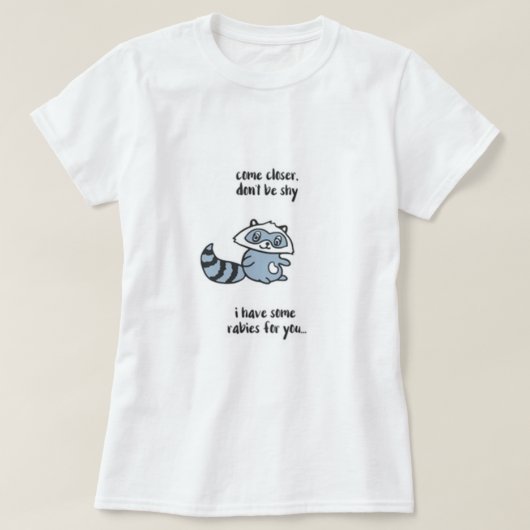Wees niet sjiep Raccoon T-shirt (Design voorkant)