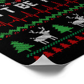 Wees niet Tachy Cardiac Nurse Ugly Christmas Cardi Poster (Hoek)