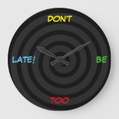 "Wees niet te laat!" [aangepaste tekst] pop-horlog Grote Klok (Voorkant)