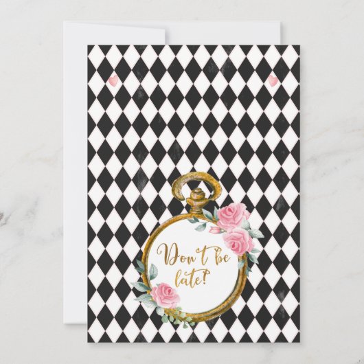 Wees niet te laat Alice in het Wonderland Vrijgeze Kaart (Achterkant)