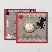 Wees niet te laat Alice in Wonderland Birthday Par Kaart (Voorkant / Achterkant)
