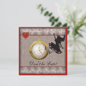 Wees niet te laat Alice in Wonderland Birthday Par Kaart (Staand voorkant)