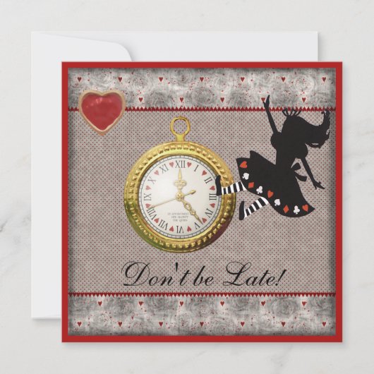 Wees niet te laat Alice in Wonderland Birthday Par Kaart (Voorkant)