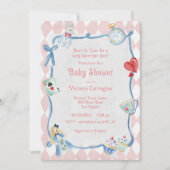 Wees niet te laat Alice in Wonderland Roze Baby sh Kaart (Voorkant)