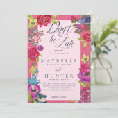 Wees niet te laat  Alice in Wonderland Wedding Kaart (Staand voorkant)