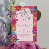 Wees niet te laat  Alice in Wonderland Wedding Kaart