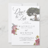 Wees niet te laat  Alice in Wonderland Wedding Kaart (Voorkant)