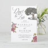 Wees niet te laat  Alice in Wonderland Wedding Kaart (Staand voorkant)