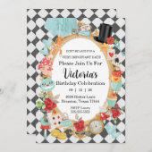 Wees niet te laat Blue Birthday Party Invitation Kaart (Voorkant / Achterkant)