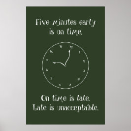 Wees niet te laat! Classroom Poster