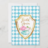 Wees niet te laat in Wonderland Bridal Shower Invi Kaart (Achterkant)