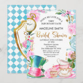 Wees niet te laat in Wonderland Bridal Shower Invi Kaart (Voorkant / Achterkant)