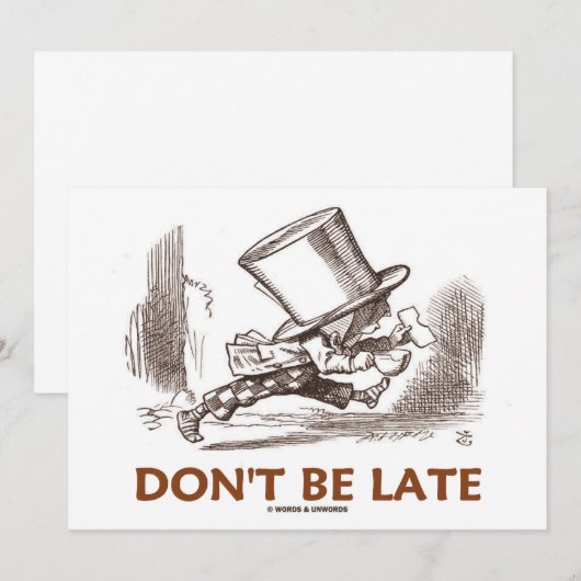 Wees niet te laat (Mad Hatter aan het lopen) (Voorkant / Achterkant)