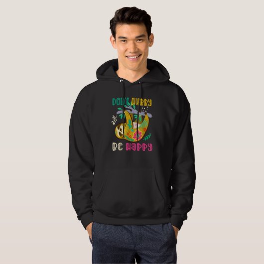 Wees niet te snel een vrolijk 'Sloth Hiking Campin Hoodie (Voorkant volledig)