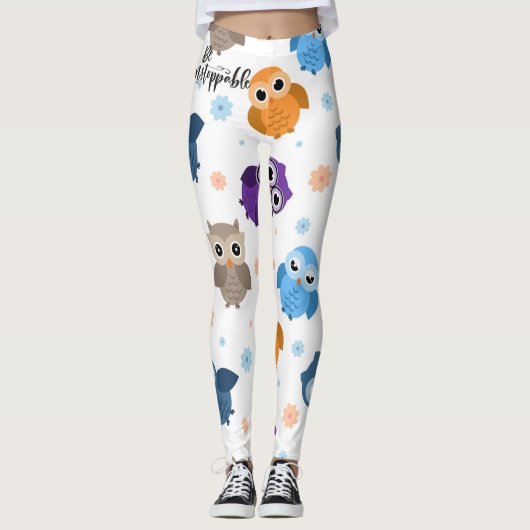 Wees niet te stoppen uilen leggings (Voorkant)