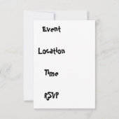 Wees niet te vroeg voor de partijintroductie kaart (Achterkant)