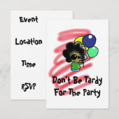 Wees niet te vroeg voor de partijintroductie kaart (Voorkant / Achterkant)