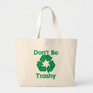 Wees niet trashy Recyclen Earth Canvas Tas
