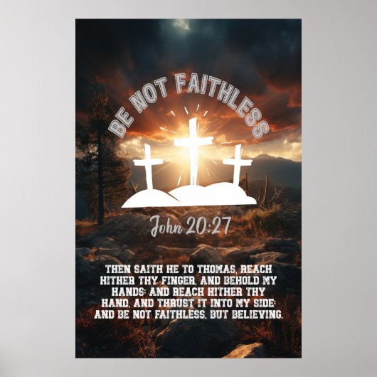 Wees niet trouw Johannes 20:27 Bijbel vers 2:3 ver Poster (Voorkant)
