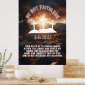 Wees niet trouw Johannes 20:27 Bijbel vers 2:3 ver Poster (Keuken)