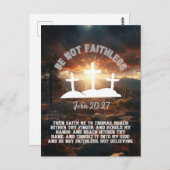 Wees niet trouweloos Johannes 20:27 Bijbelvers Briefkaart (Voorkant / Achterkant)