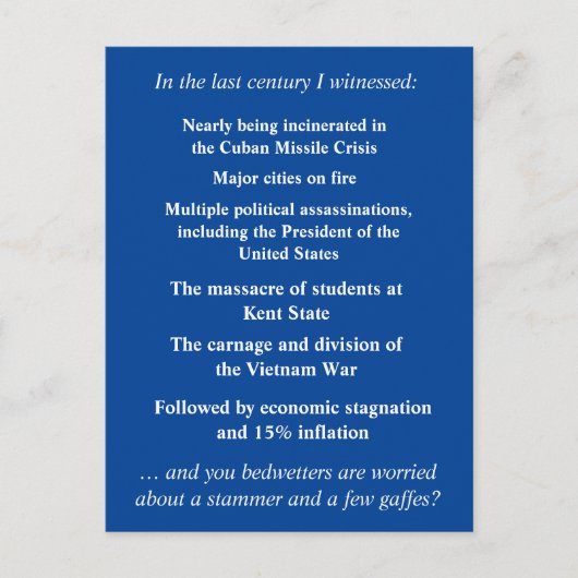 Wees niet zo bang om Joe Biden te steunen Briefkaart (Voorkant)