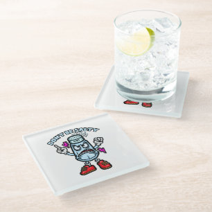 Wees niet zout glazen onderzetter