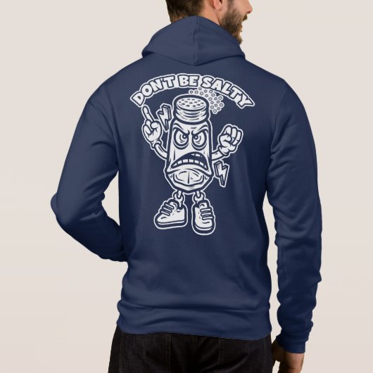 Wees niet zout, grappige illustratie hoodie (Achterkant)