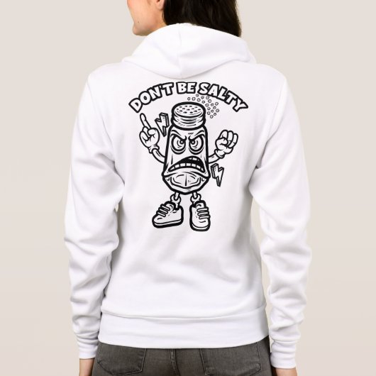 Wees niet zout, grappige illustratie hoodie (Achterkant)