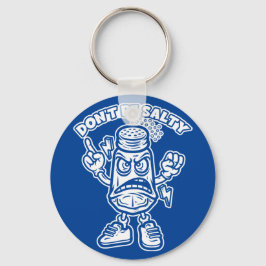 Wees niet zout, grappige illustratie sleutelhanger