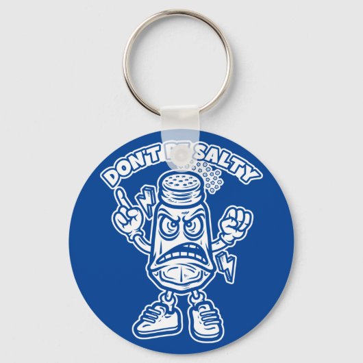 Wees niet zout, grappige illustratie sleutelhanger (Voorkant)