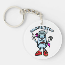 Wees niet zout, grappige illustratie sleutelhanger