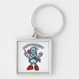 Wees niet zout, grappige illustratie sleutelhanger