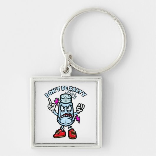 Wees niet zout, grappige illustratie sleutelhanger (Voorkant)
