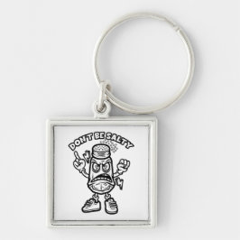 Wees niet zout, grappige illustratie sleutelhanger