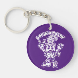 Wees niet zout, grappige illustratie sleutelhanger