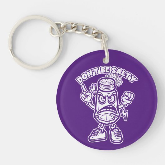 Wees niet zout, grappige illustratie sleutelhanger (Voorkant)